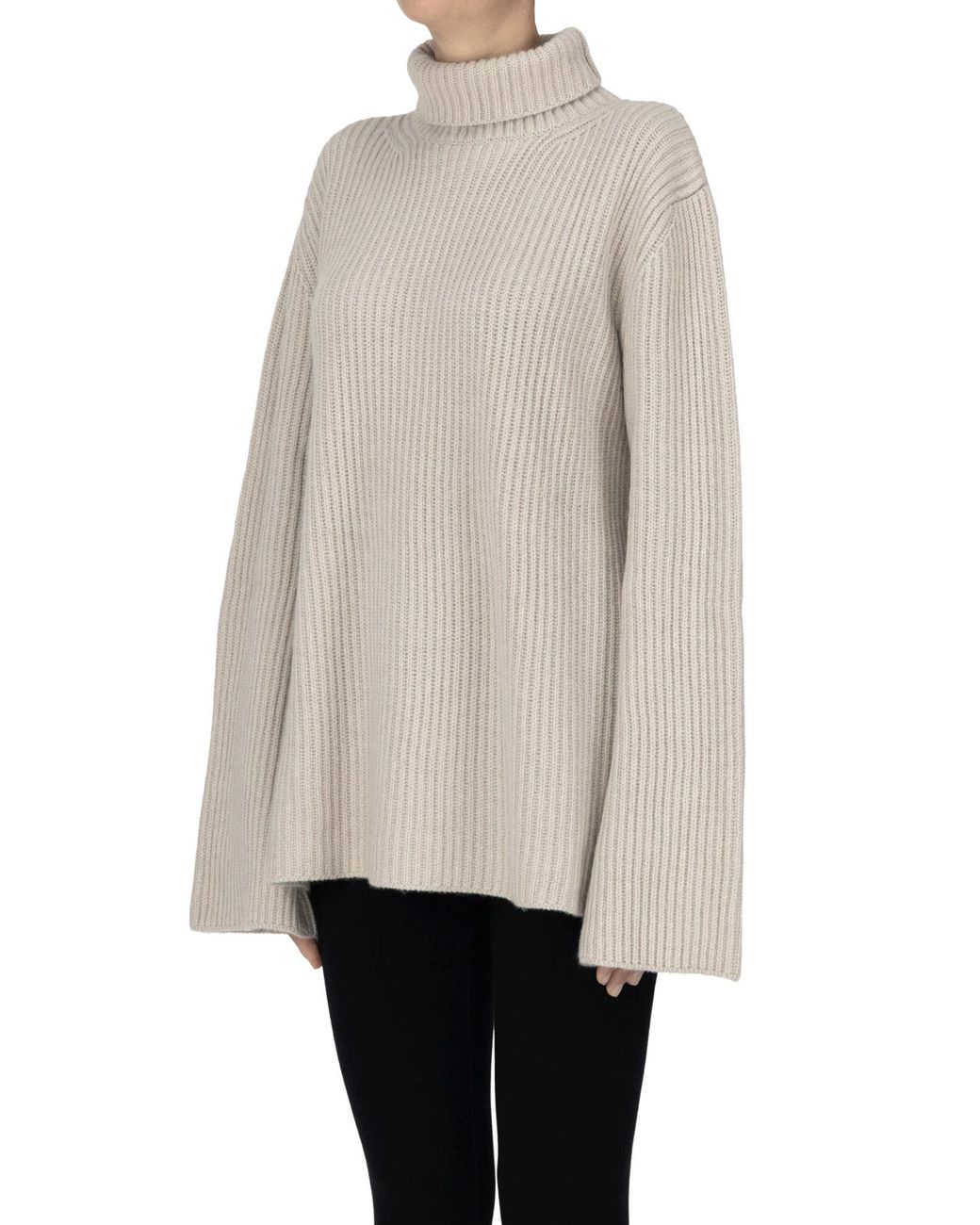 EXCUSE·MOI Natural Ribbed Cashmere Pullover