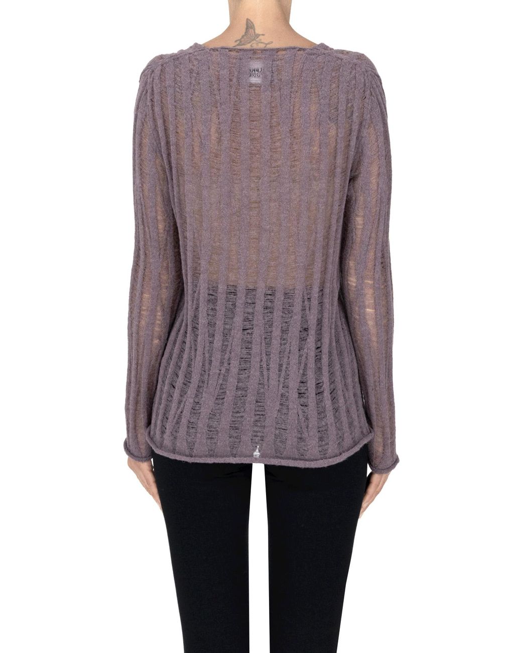 Alpha Studio Purple Textured Knit Pullover
