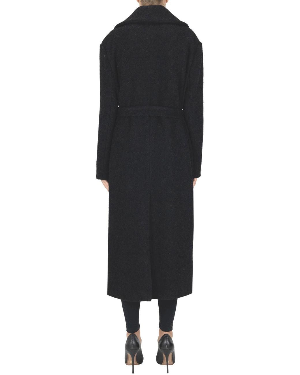 ELEH Black Double-breasted Wool Coat