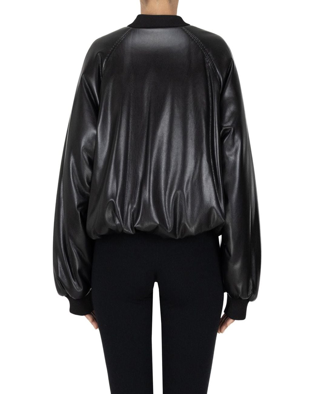 Pinko Black Brodo Eco-leather Bomber Jacket