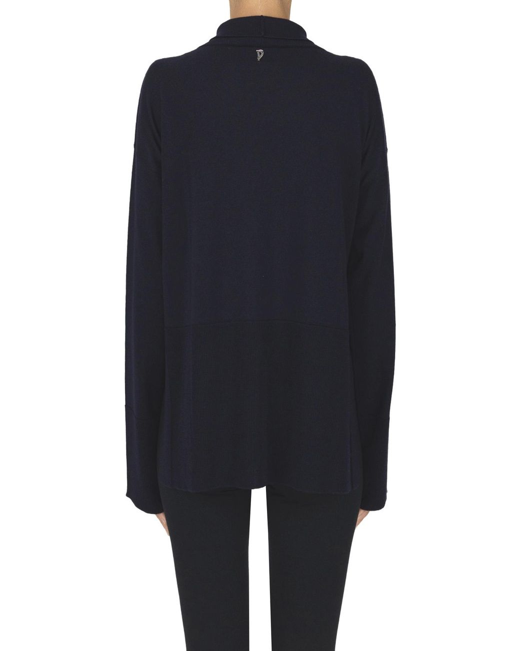 Dondup Blue Embellished Turtleneck Pullover