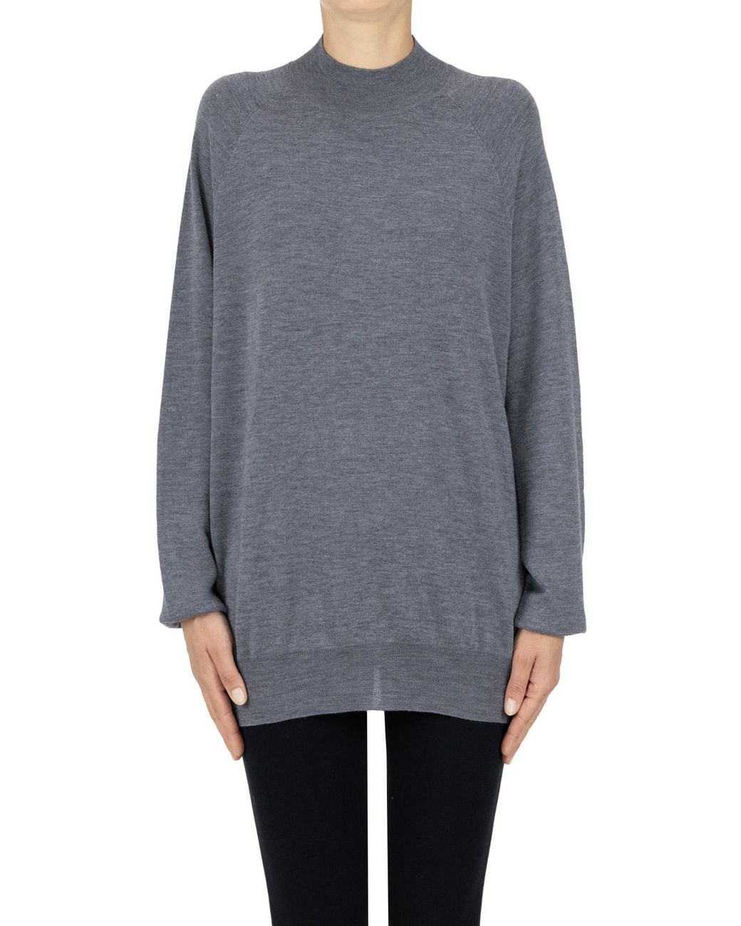 Aspesi Gray Stand-up Collar Pullover
