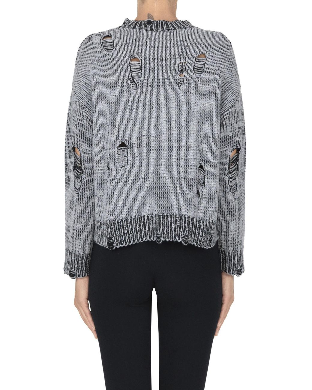 Kujten Gray Brooke Destroyed Effect Pullover