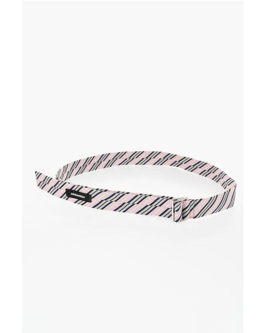 DSquared² White Striped Fabric Belt 35Mm for men