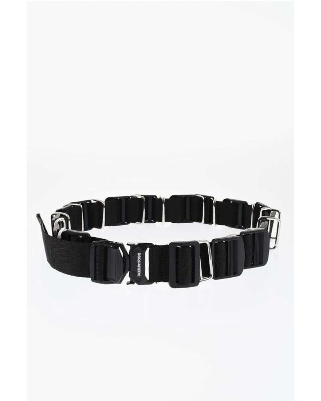 DSquared² Black Fabric Belt With Logo 40Mm for men