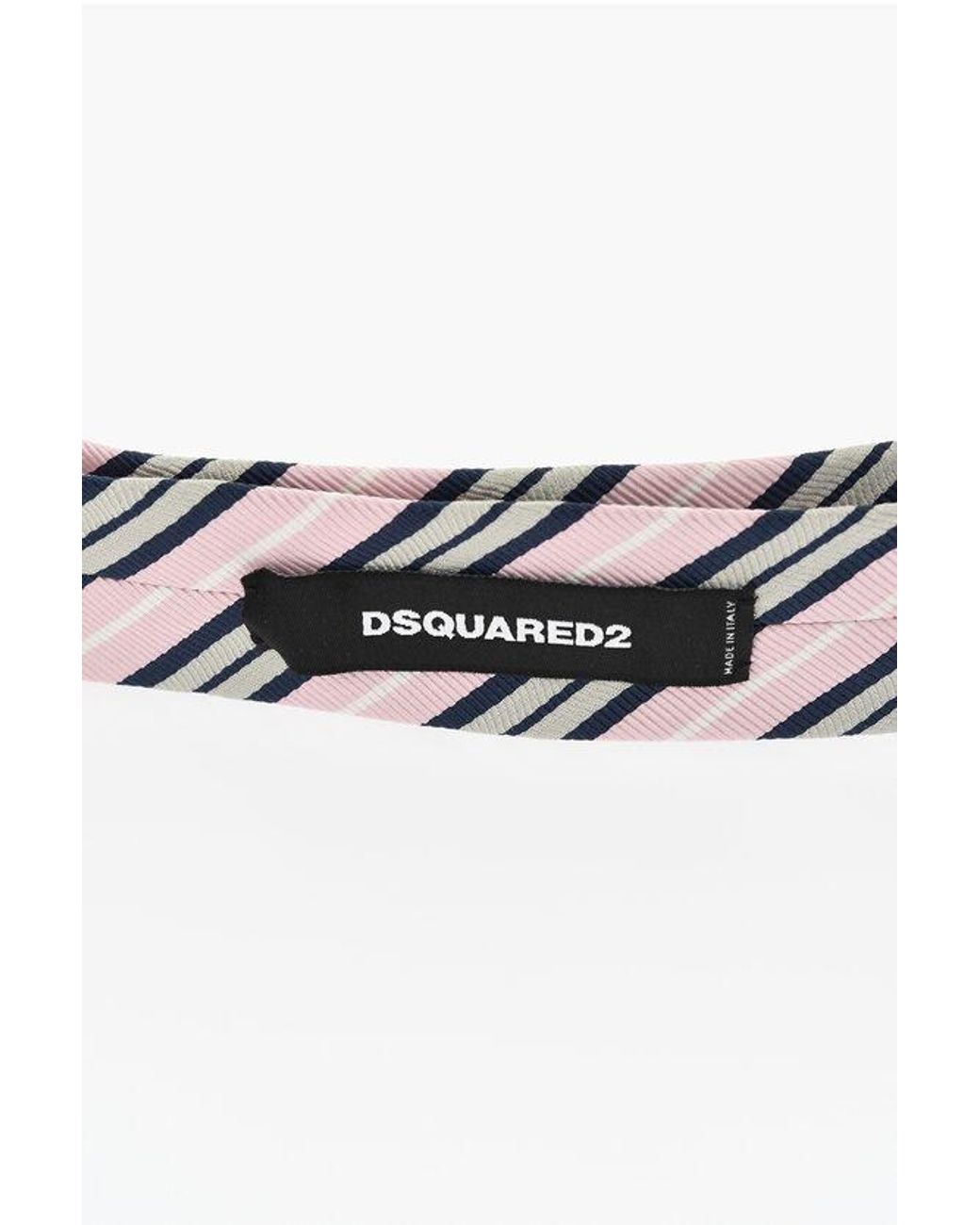 DSquared² White Striped Fabric Belt 35Mm for men