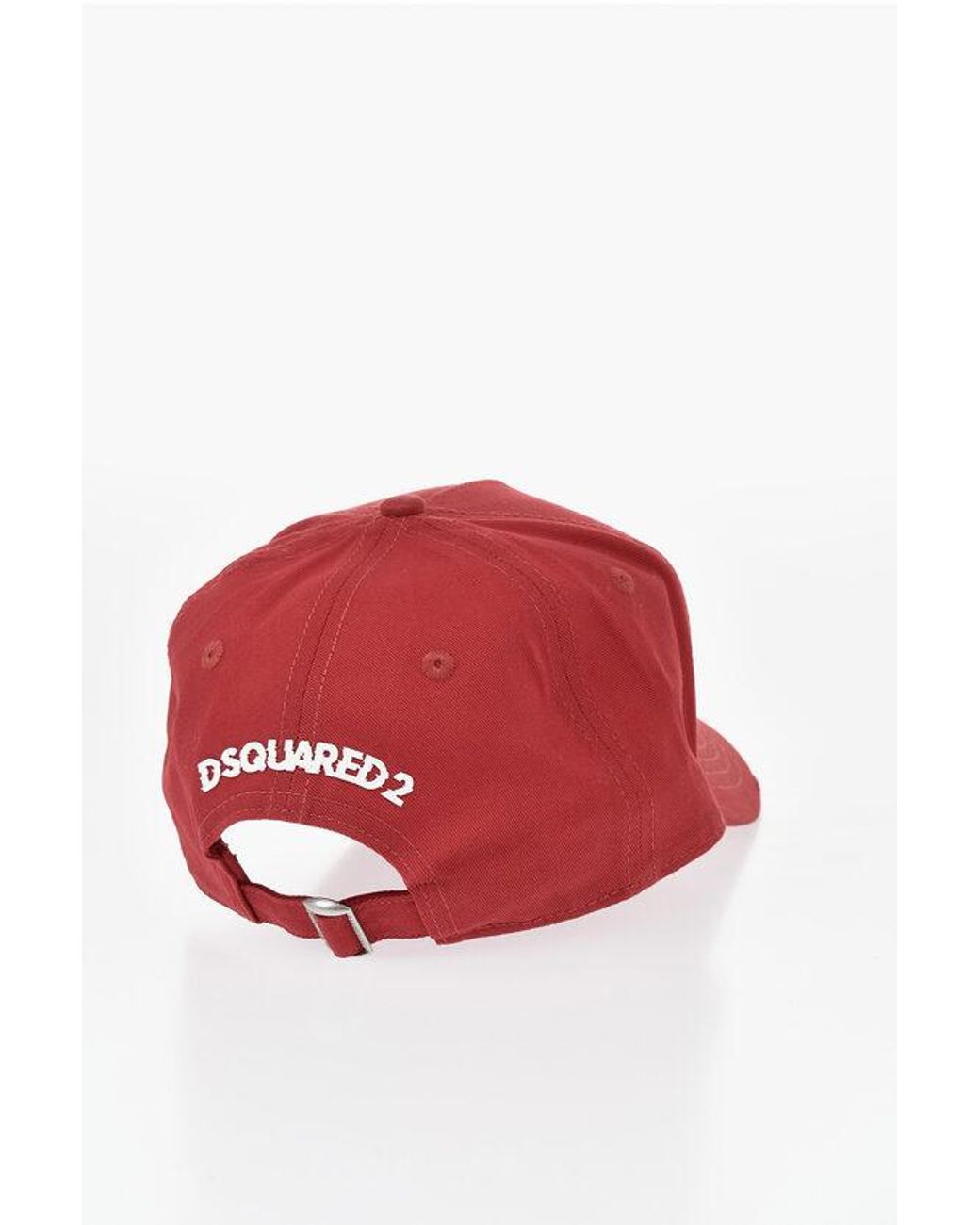 DSquared² Red Solid-Color Baseball Cap Burbs With Raised Detail for men