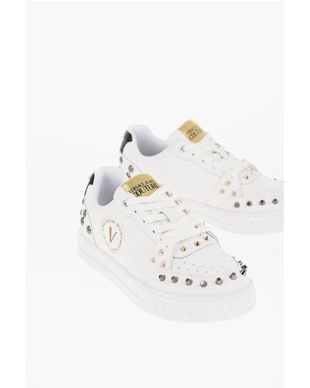 Versace Jeans Couture Textured Leather Court 88 Low Top Sneakers Wit in White Lyst UK