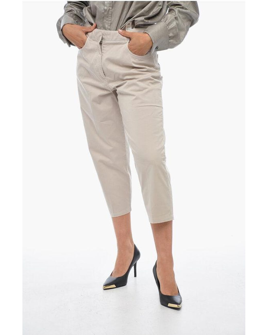Cropped fit pants deals