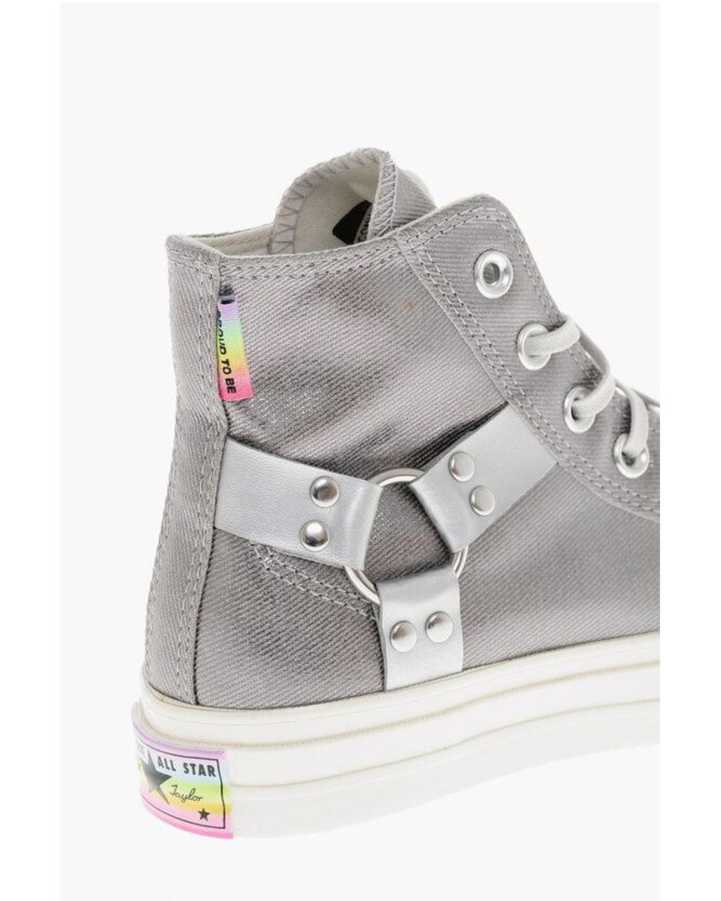 Converse Gray All Star Chuck Taylor High-Top Faux Leather Sneakers With Mu for men