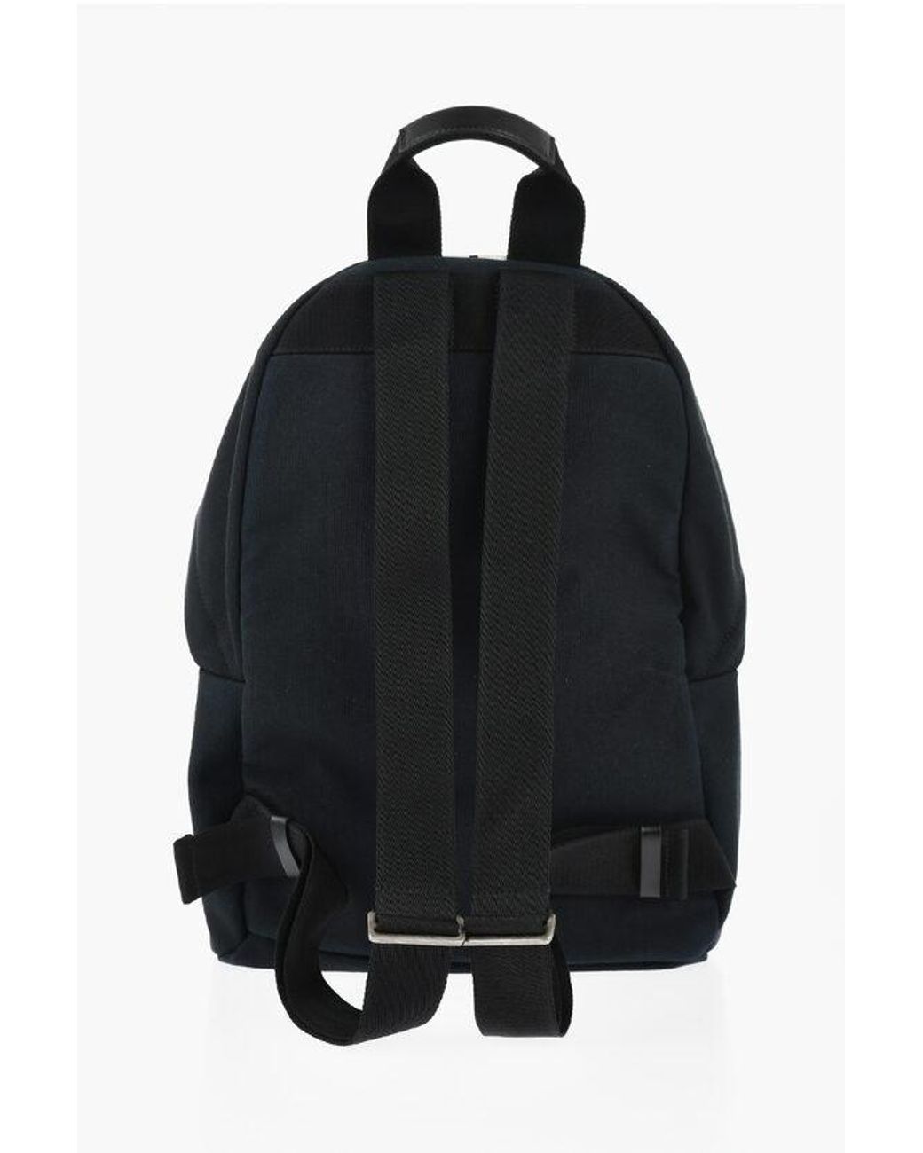 Palm Angels Black Maxi Cotton Backpack With Leather Trim for men