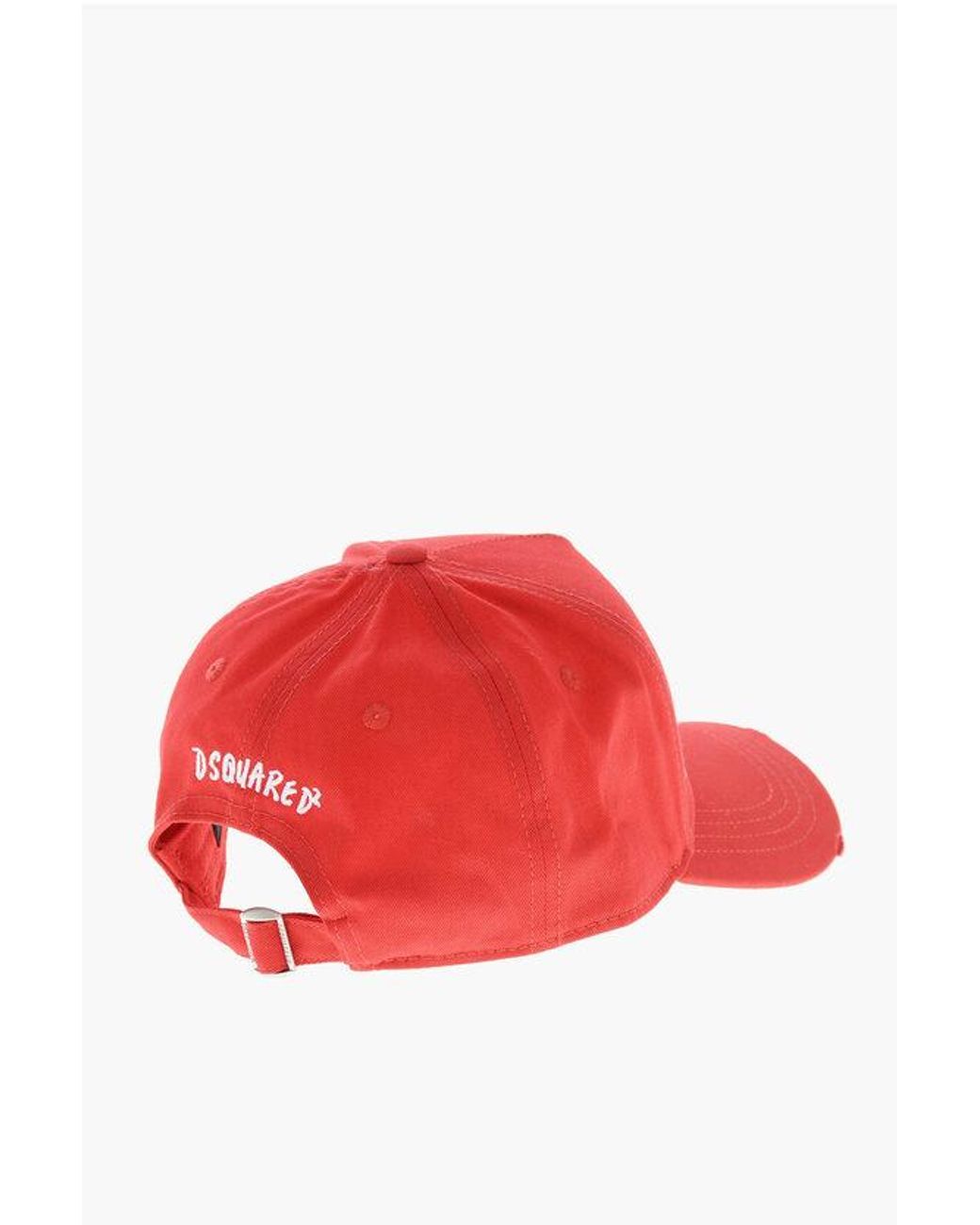 DSquared² Red Baseball Cap Teenager With Print for men