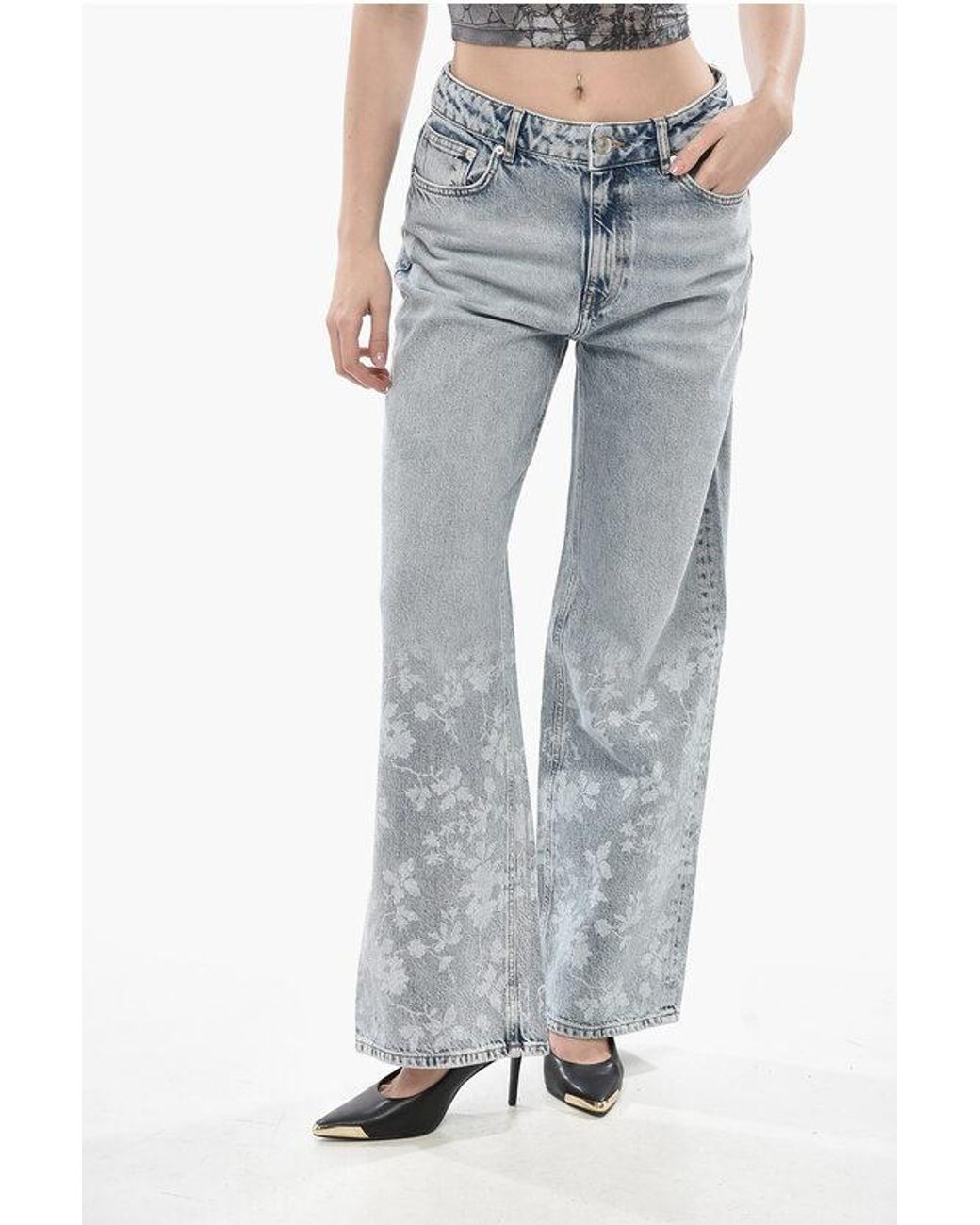 Holzweiler Regular-Fit Jeans With Floral Pattern 26Cm in Blue | Lyst UK