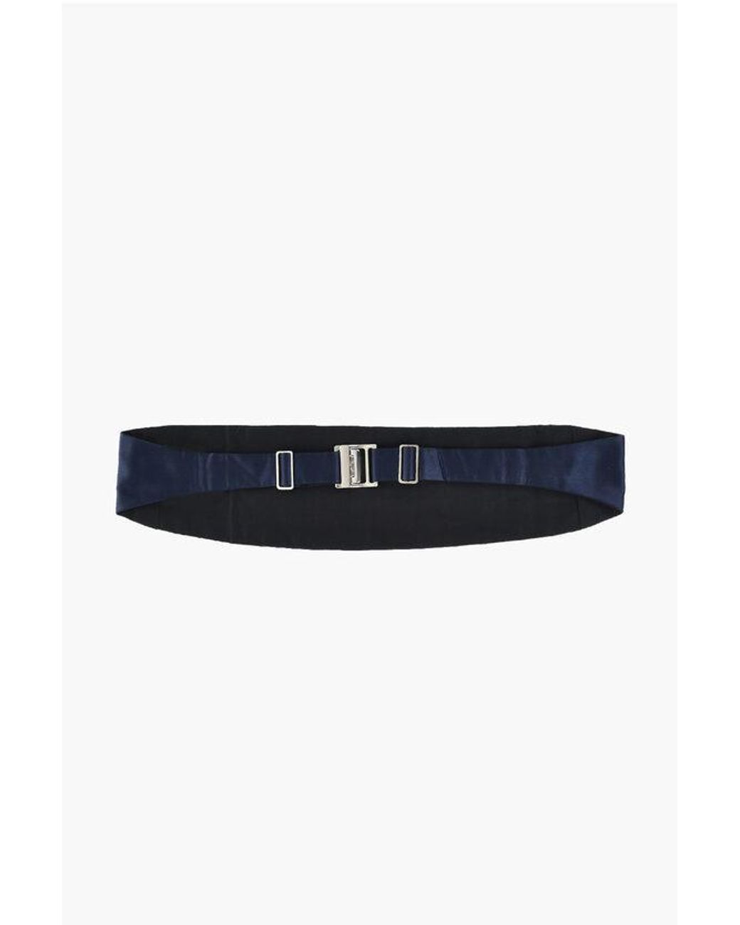 Corneliani Blue Pleated Satin Cummerbund for men