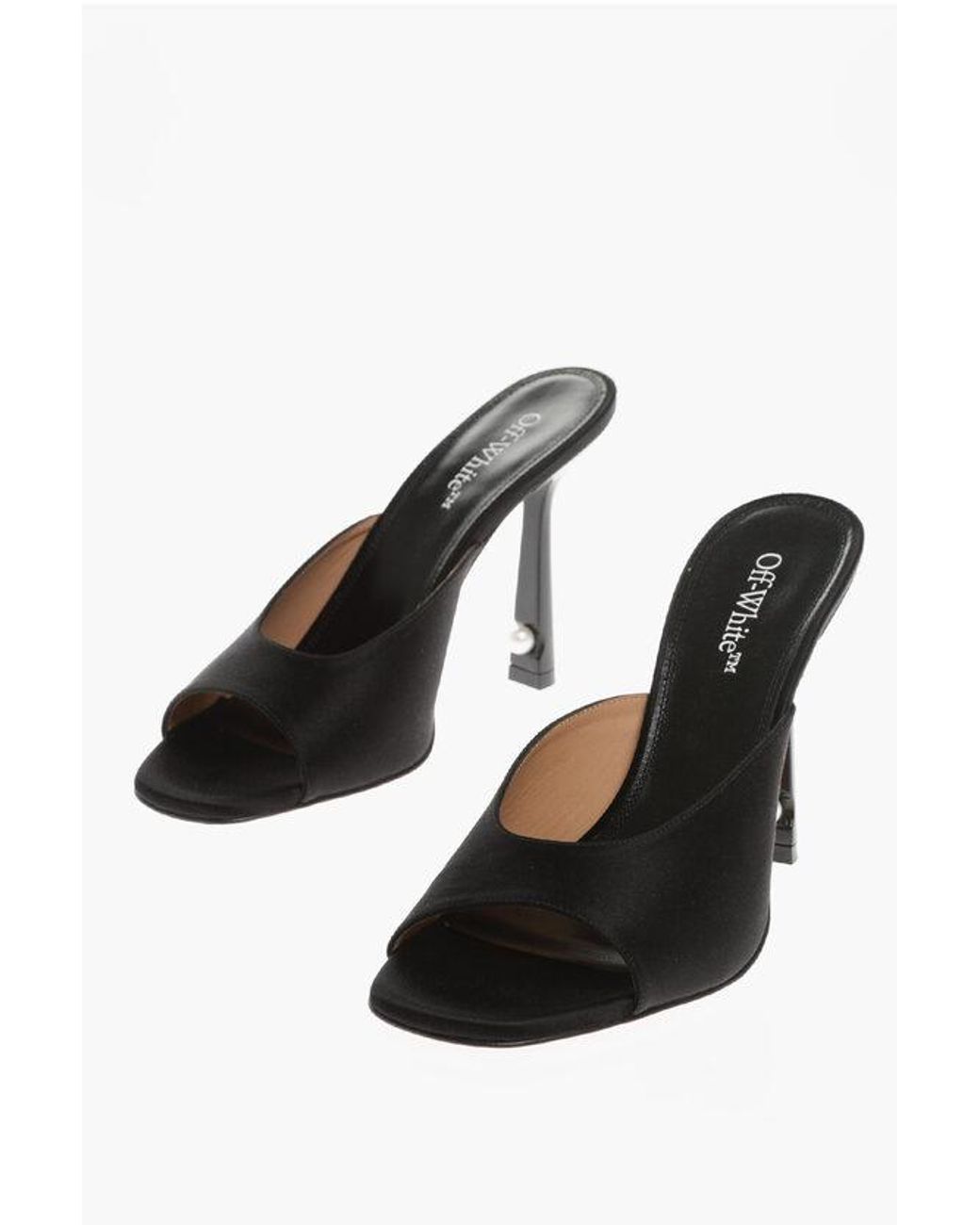 *OFF WHITE* LOLLIPOP LINEN MULE Off-White c/o Virgil Abloh Solid Color Satin Lollipop Mules