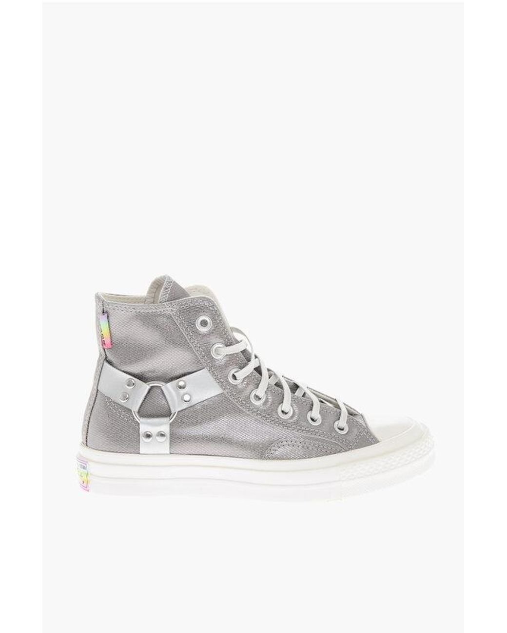 Converse Gray All Star Chuck Taylor High-Top Faux Leather Sneakers With Mu for men
