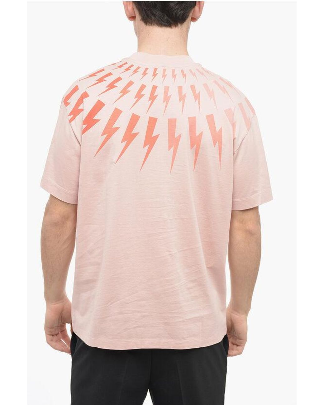 NEIL BARRETT｜ (Fairisle Thunderbolts Slim T-Shirt (MY70 Neil Barrett Easy Fit Fair-Isle Thunderbolt Crew-Neck T