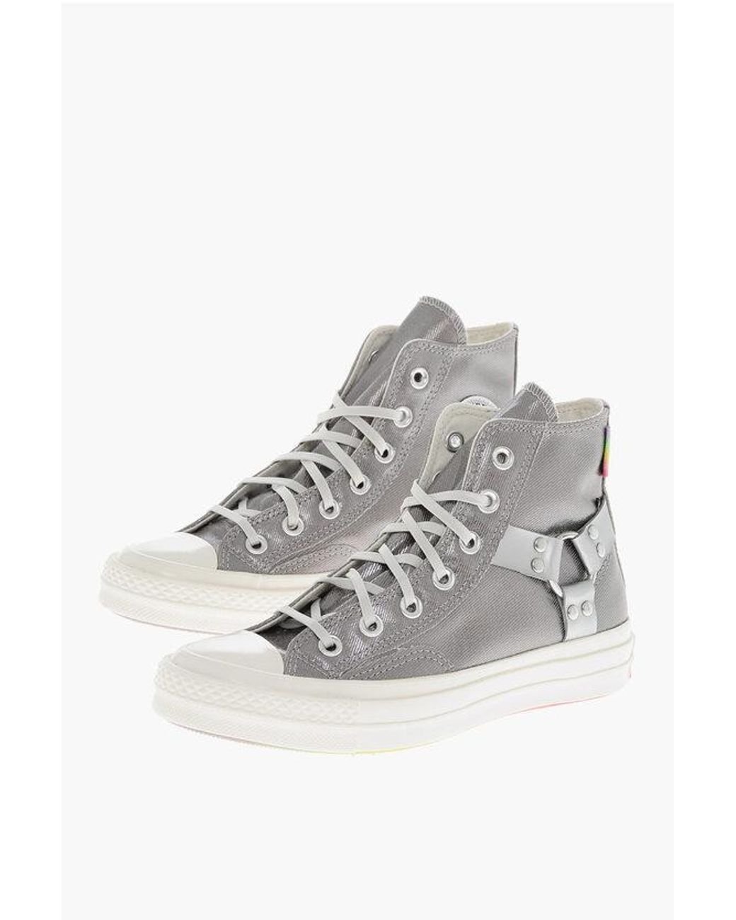 Converse Gray All Star Chuck Taylor High-Top Faux Leather Sneakers With Mu for men