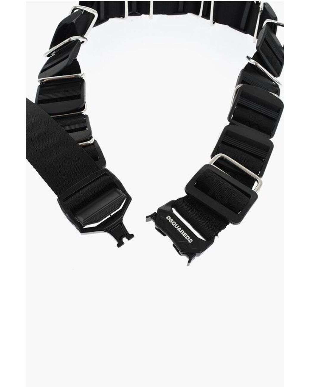 DSquared² Black Fabric Belt With Logo 40Mm for men