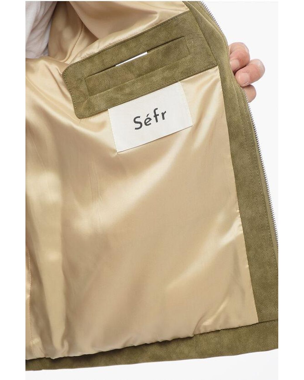 Séfr Zip-Up Bardem Eco-Suede Jacket in Green for Men | Lyst UK