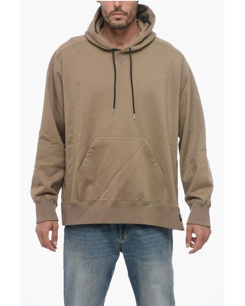 Sacai Brushed Cotton Oversized Sweatshirt in Natural for Men Lyst UK