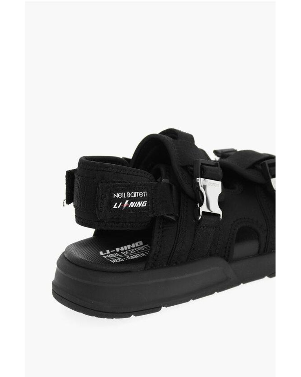 関税送料込Neil Barrett Buckle Sandals Neil Barrett Li-Ning Solid Color Double Buckle Sandals With