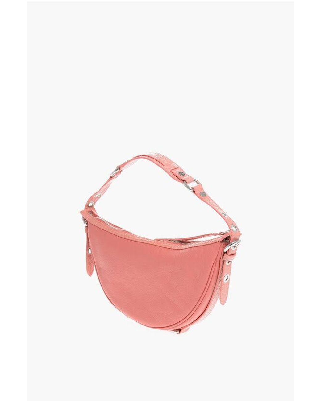 BY FAR Textured Leather Gib Shoulder Bag With Crocodile