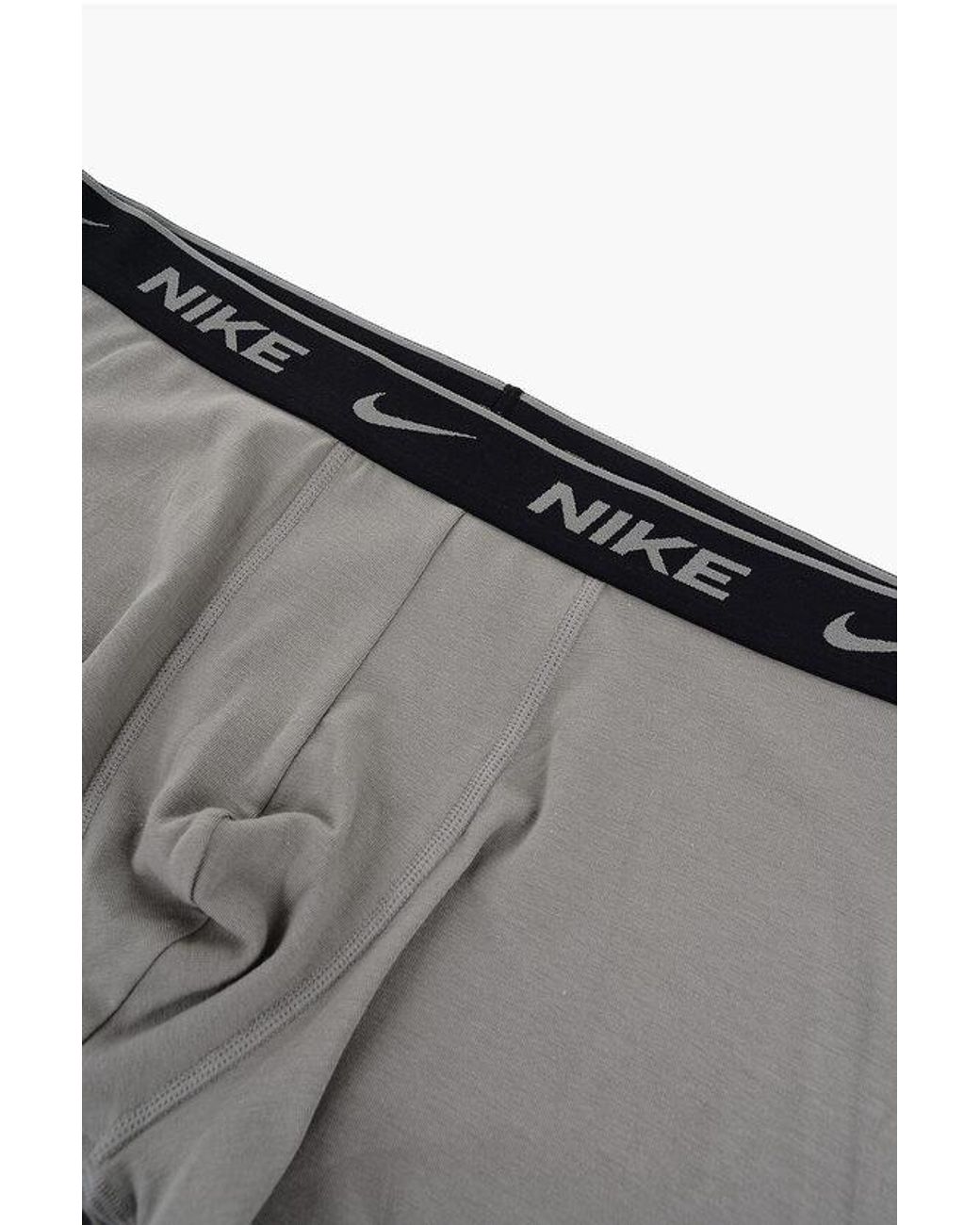 Nike White Logoed Stretch Cotton Boxer Briefs Set for men