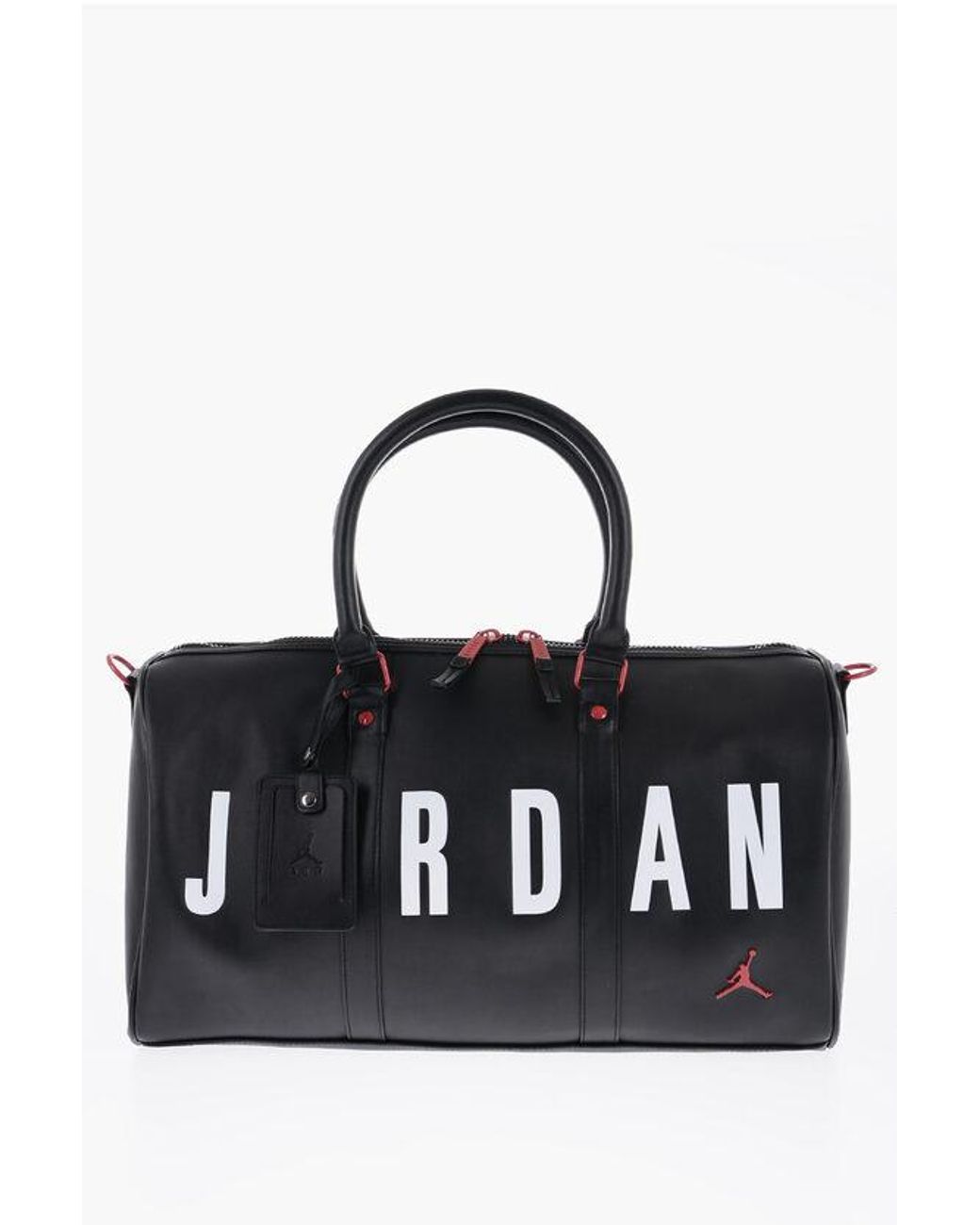 Nike Air Jordan Faux Leather Duffle Bag With Logo Maxi in Black Lyst UK