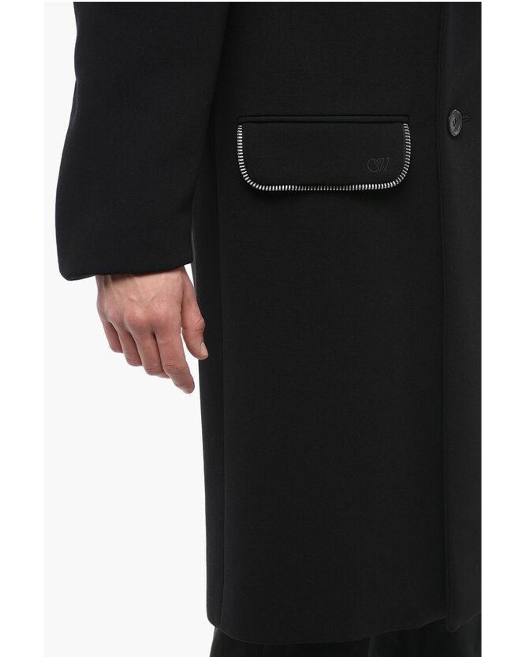 ジャケット・アウター Off-White Made in Italy virgin wool coat Off-White Double-breasted Virgin Wool Coat | italist, ALWAYS