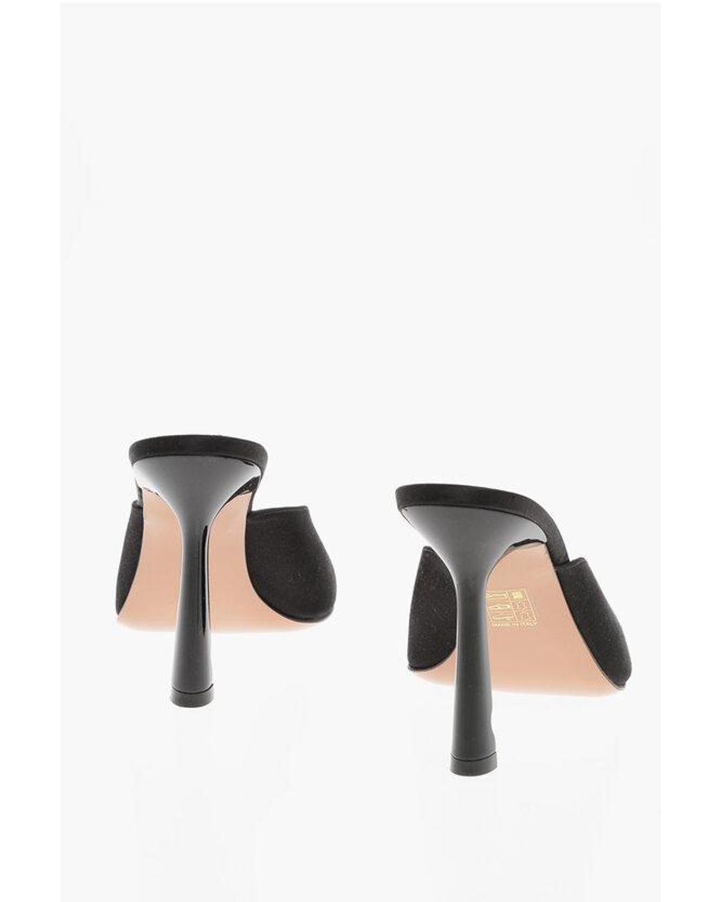 ＊OFF WHITE＊ LOLLIPOP LINEN MULE OFF WHITE Womens Silver Lollipop Slip On Leather Heeled
