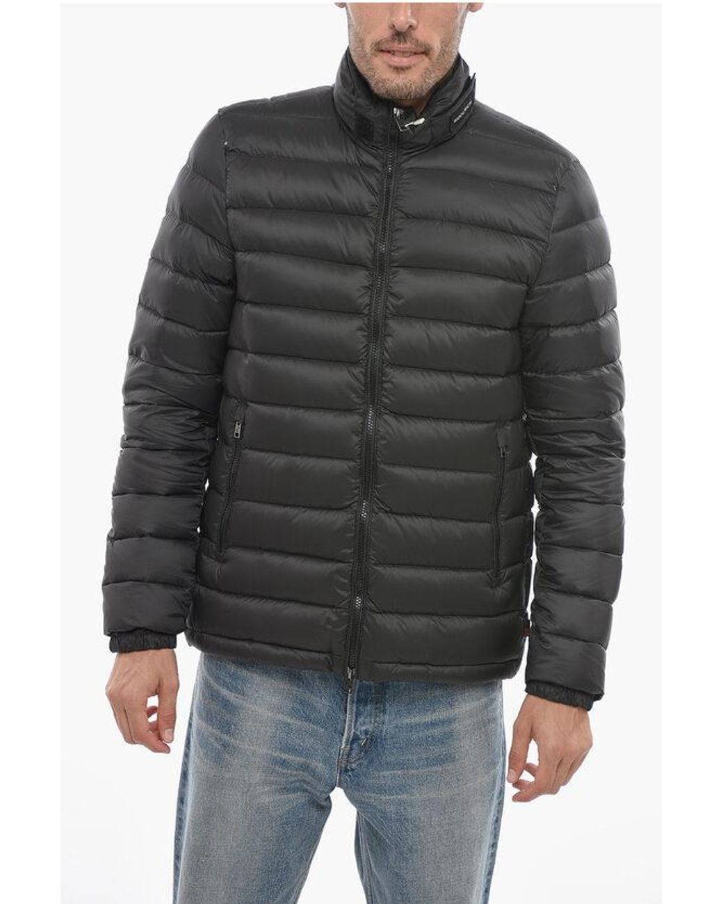 Woolrich Rip Stop Checked Eco Bering Lightweight Down Jacket in  