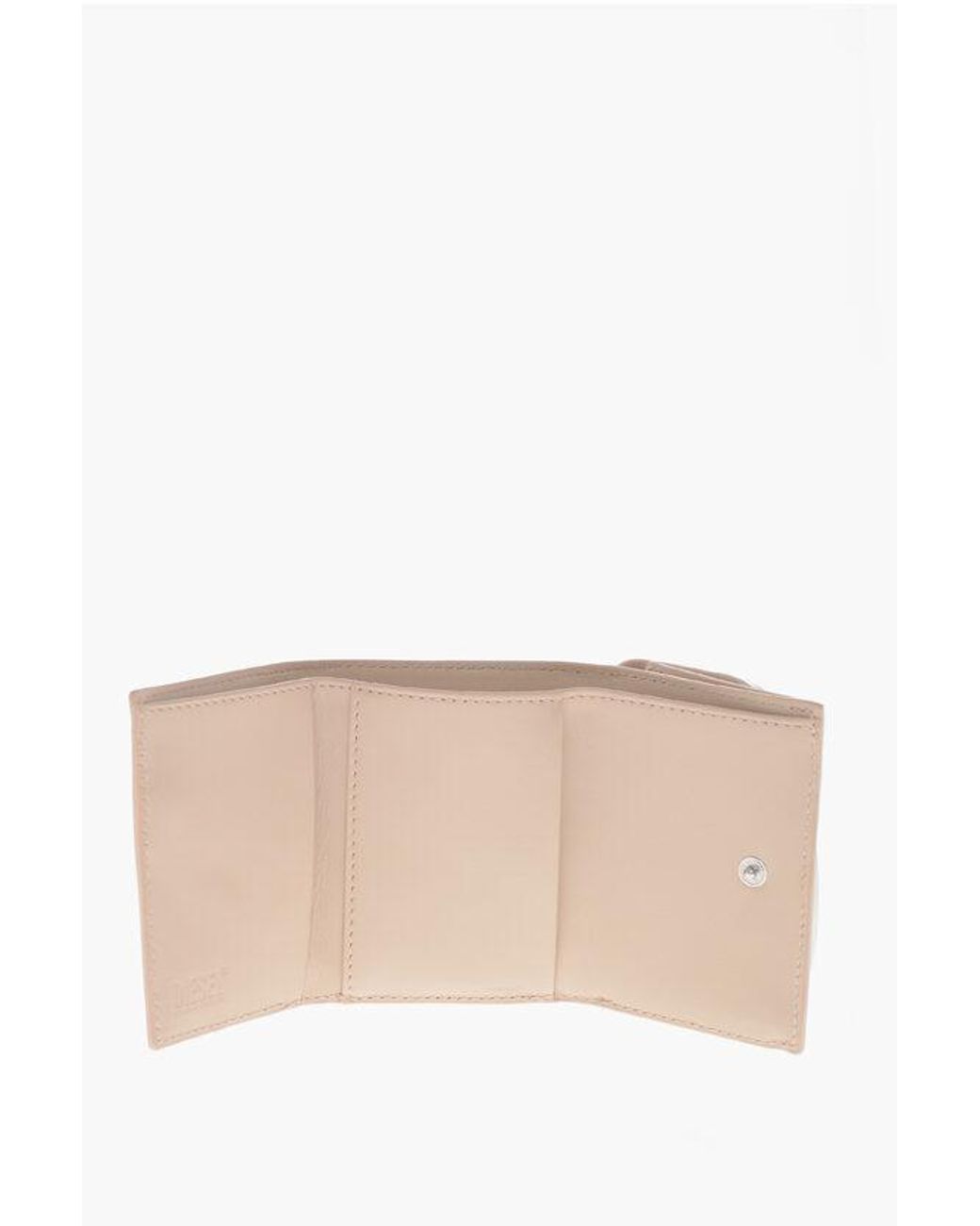 DIESEL Natural Mini Vegan Leather Wallet With Maxi Monogram