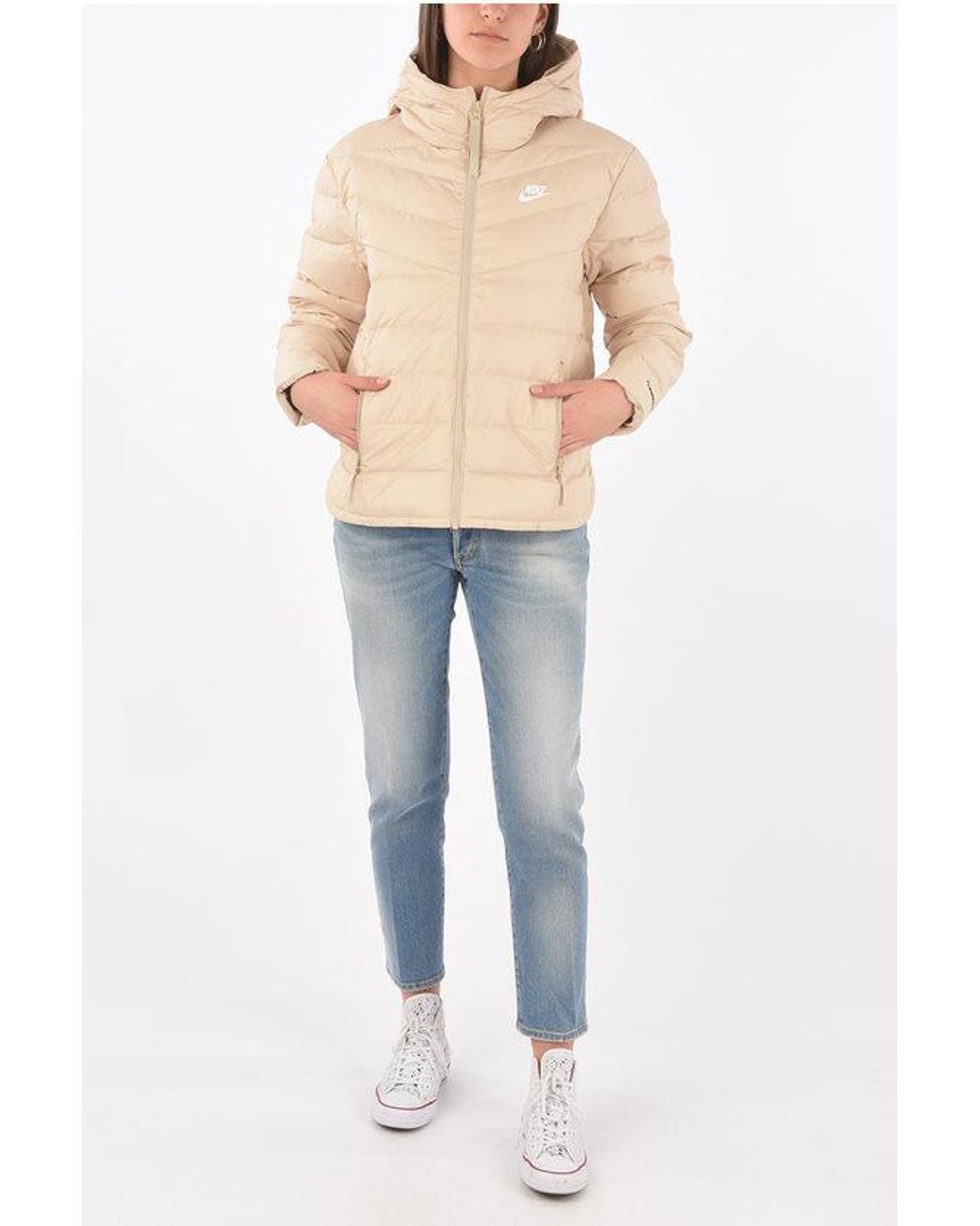 Nike Blue Logo-Print Down Jacket