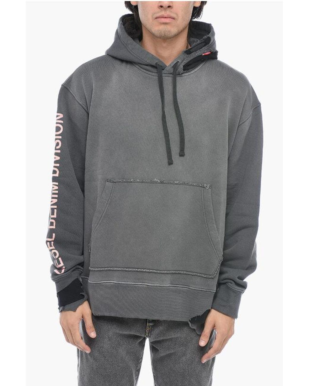 Distressed grey hoodie new arrivals