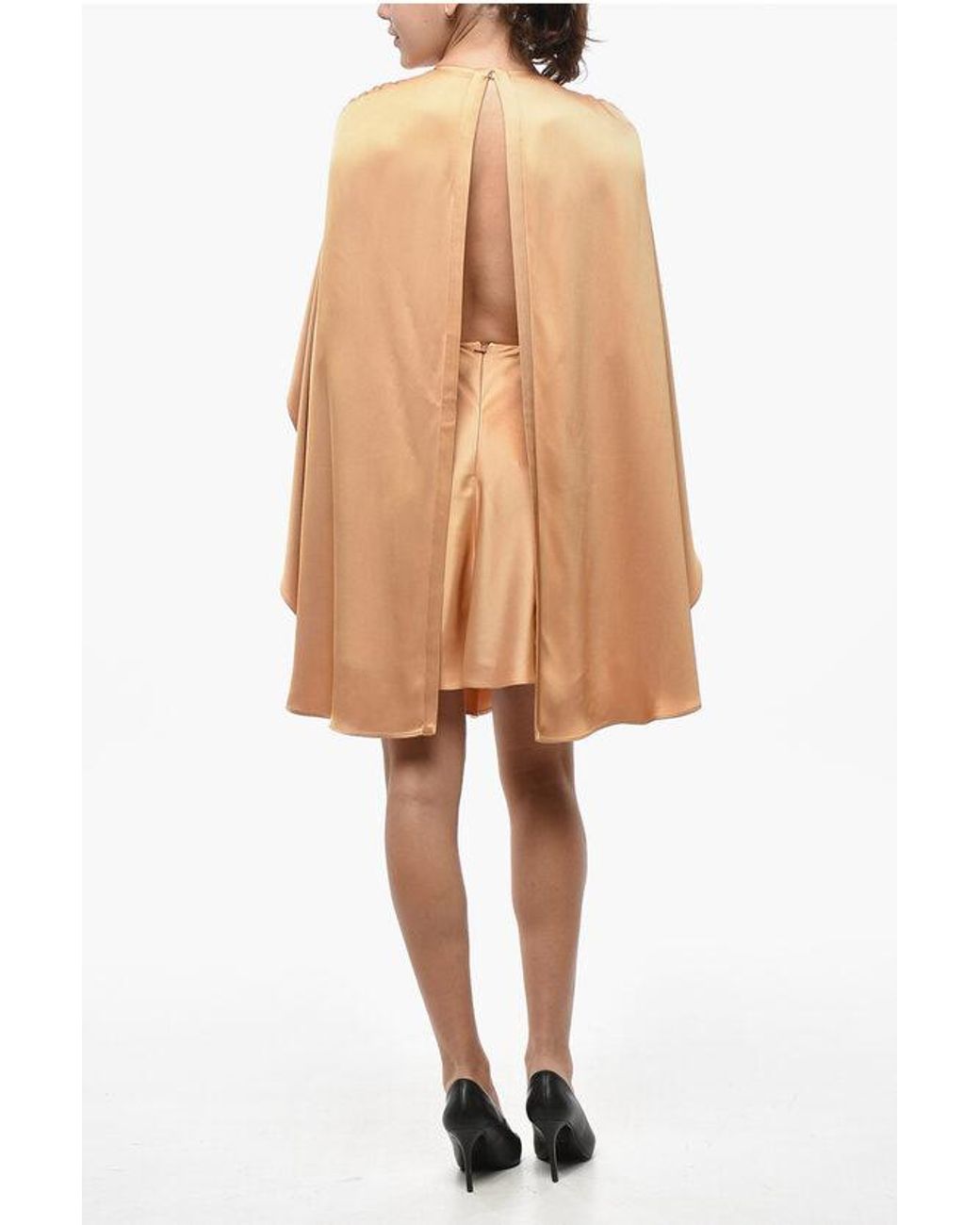 Zimmermann Natural Viscose Dress Eden With Cape Sleeves