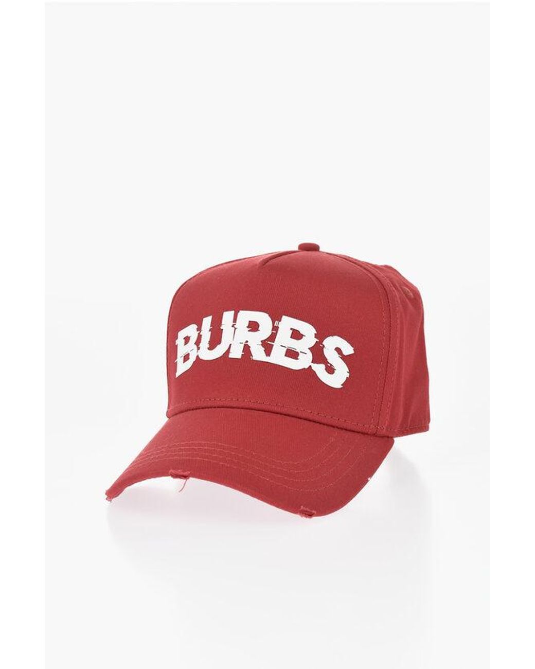 DSquared² Red Solid-Color Baseball Cap Burbs With Raised Detail for men