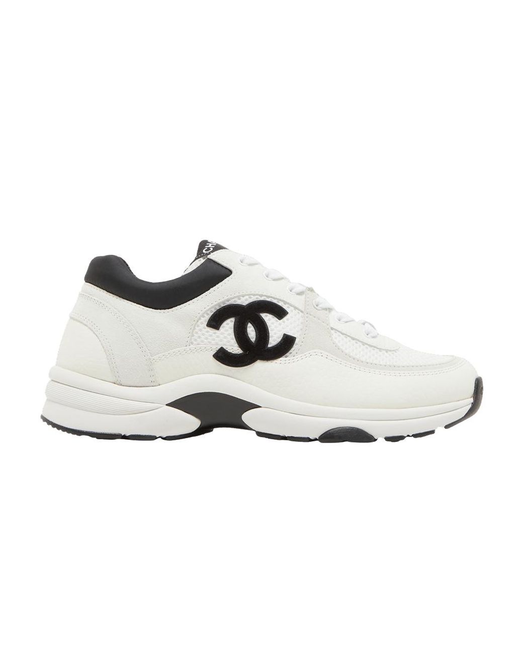 Chanel Suede Trainer Printed CC White (Women's) - G39230 X56690