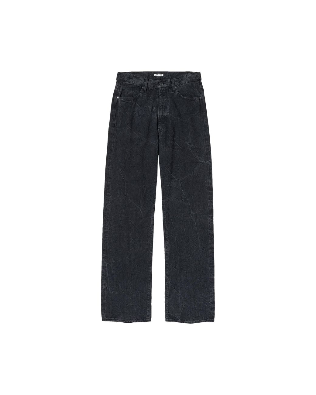 AURALEE Selvedge Faded Light Denim Pants 'lightning Effect Black