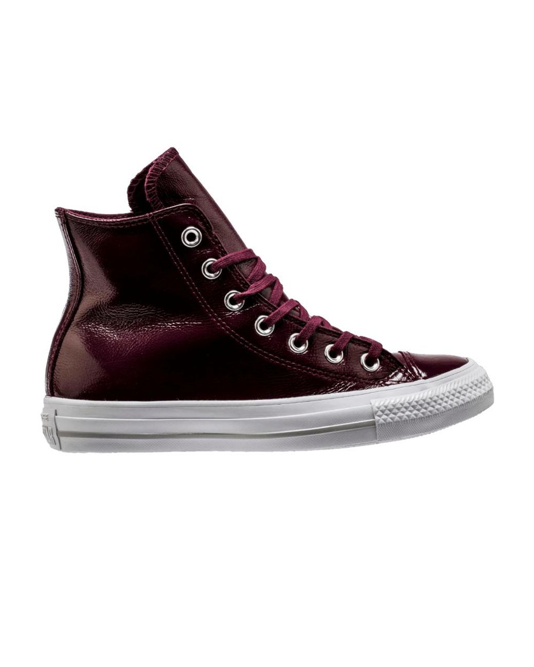 Converse Chuck Taylor All Star Crinkled Patent Leather Hi 'dark Sangria' in  Brown | Lyst