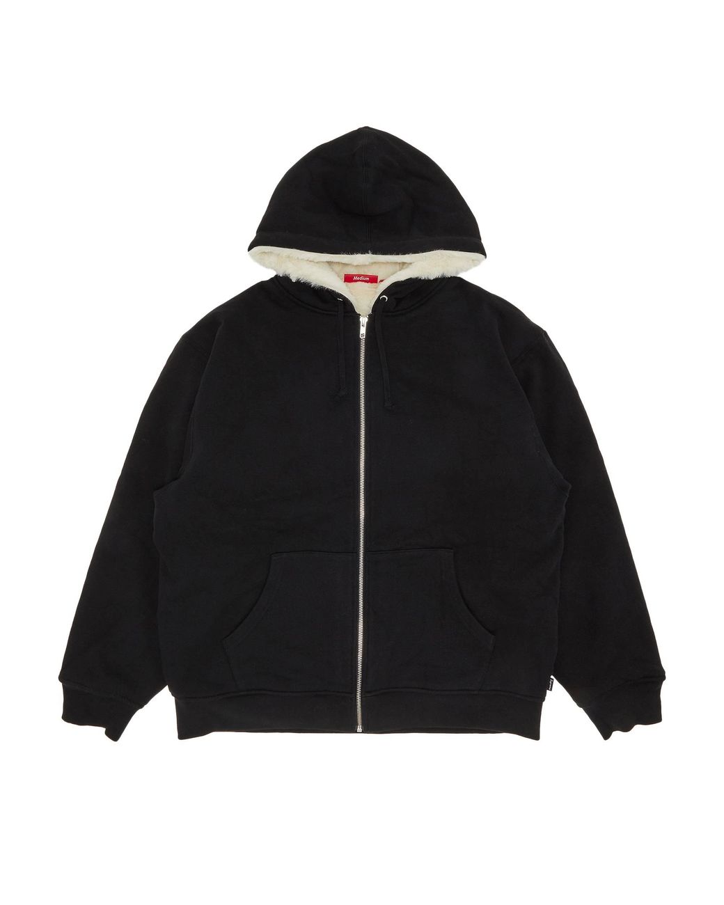 Supreme Men's Faux Fur Lined Zip Up Hooded Sweatshirt 'black'