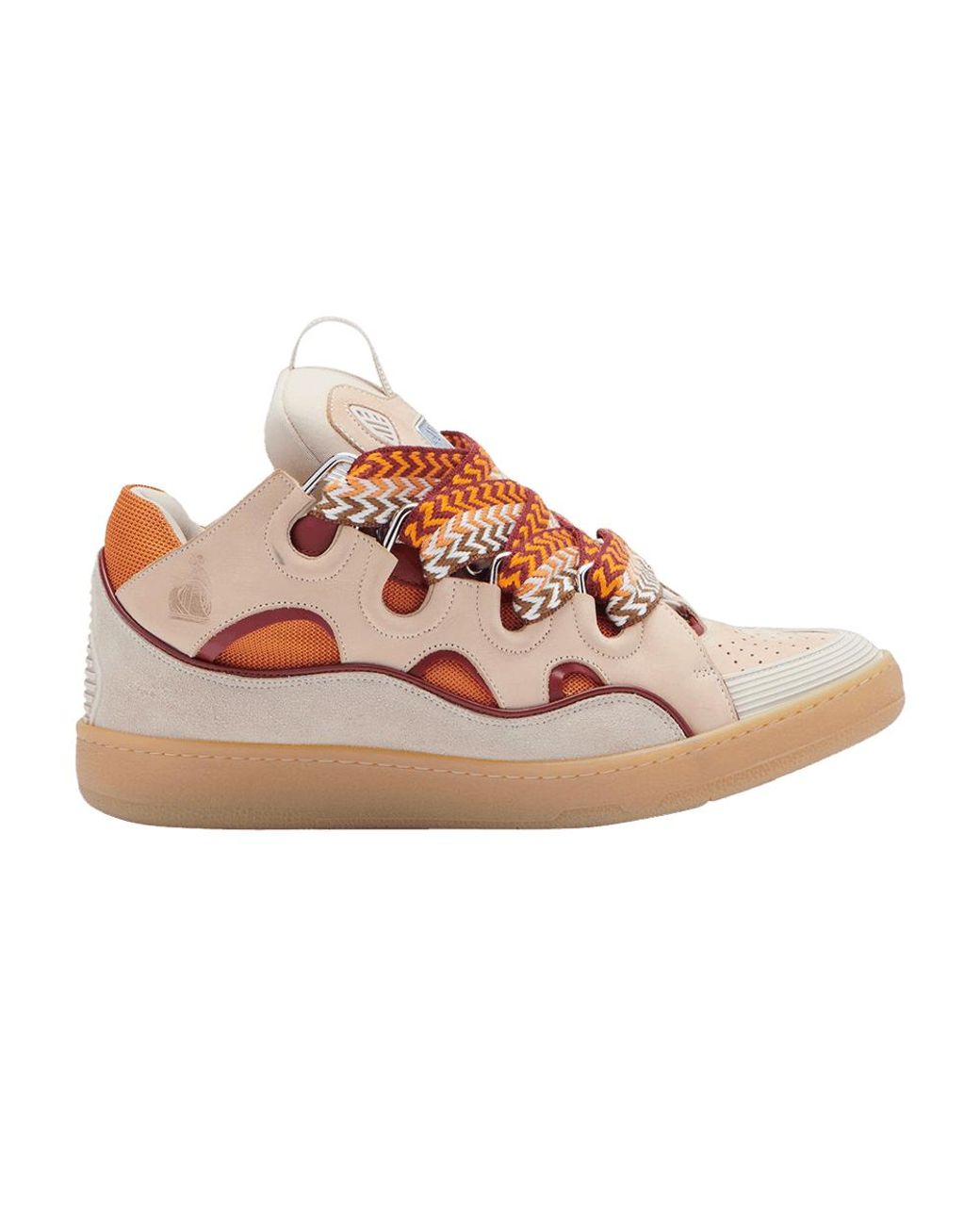 Lanvin Leather Curb Sneakers Pale Pink, Mango for Men | Lyst