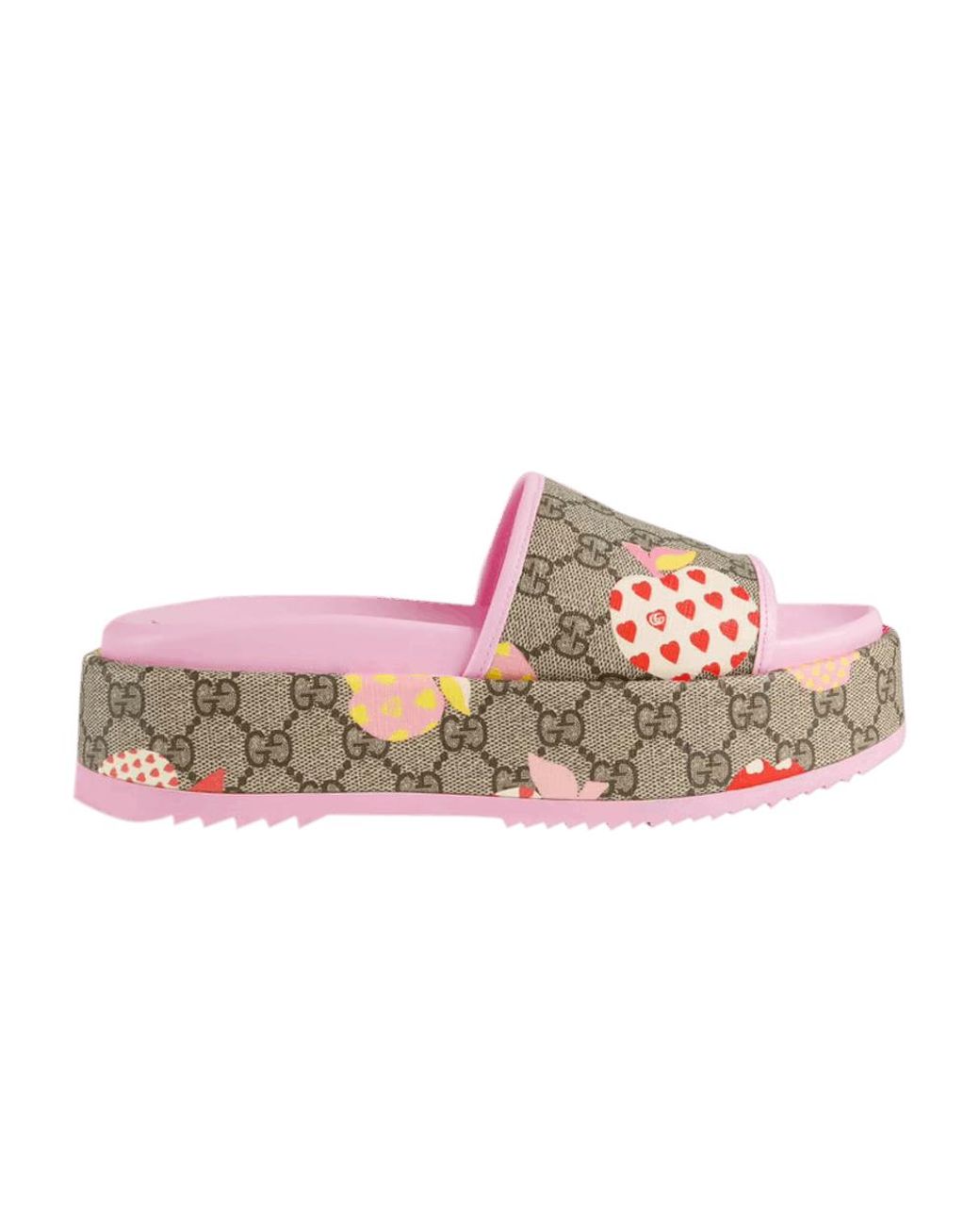 Gucci Rubber GG Slide 'les Pommes' in Pink | Lyst