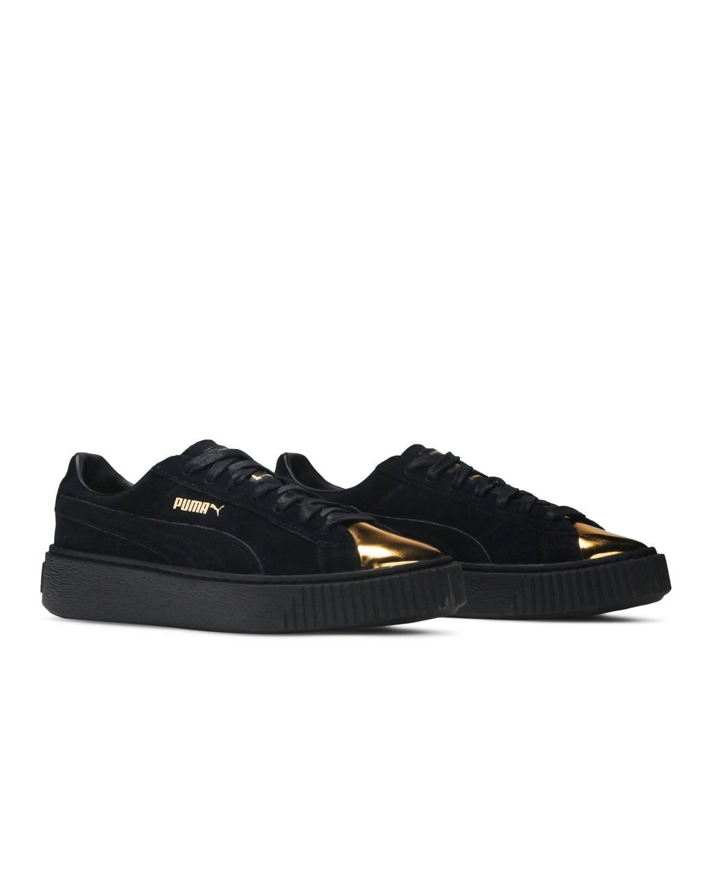 puma suede platform black