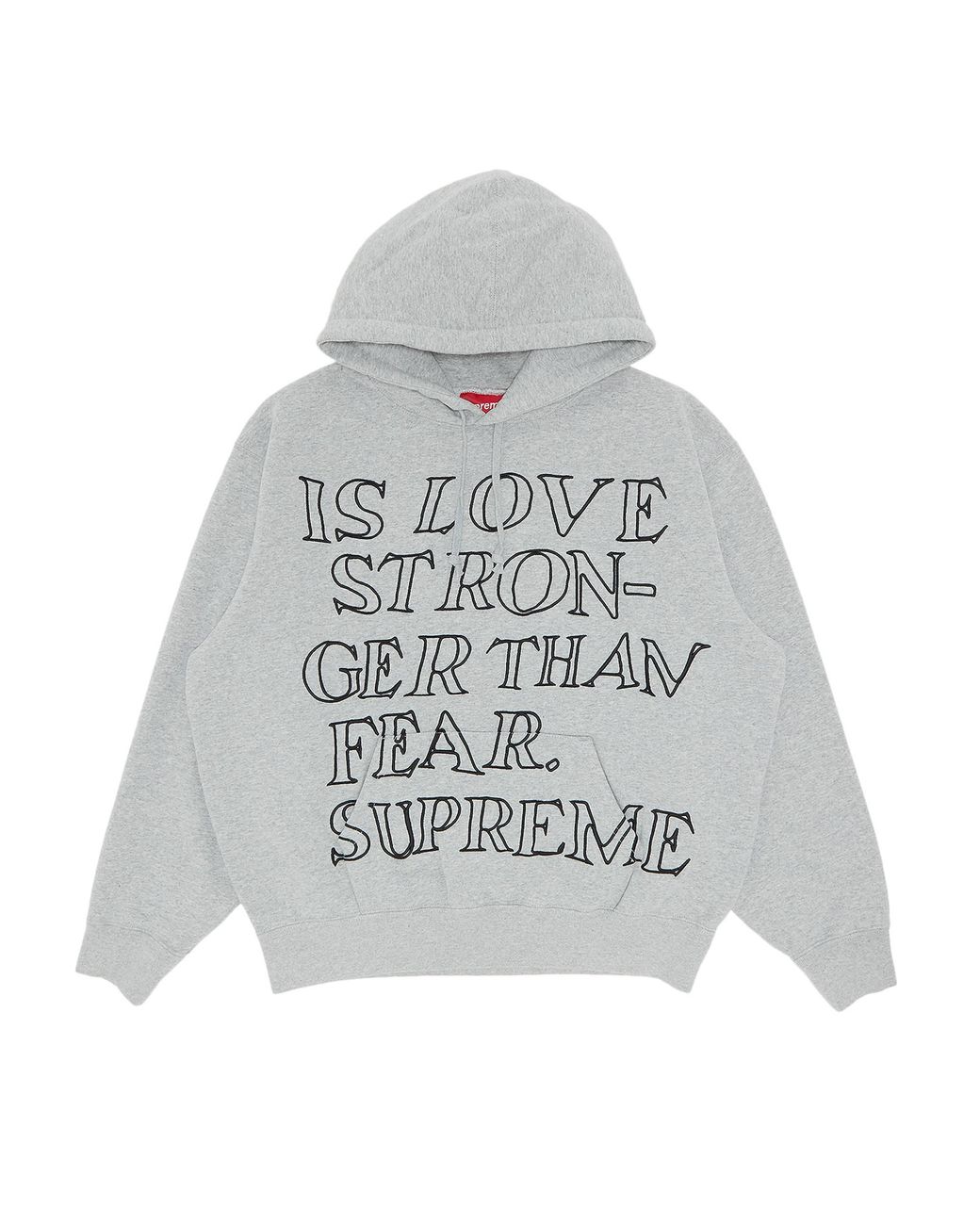 Supreme Stronger Than Fear Hooded Sweatshirt 'heather Grey' in