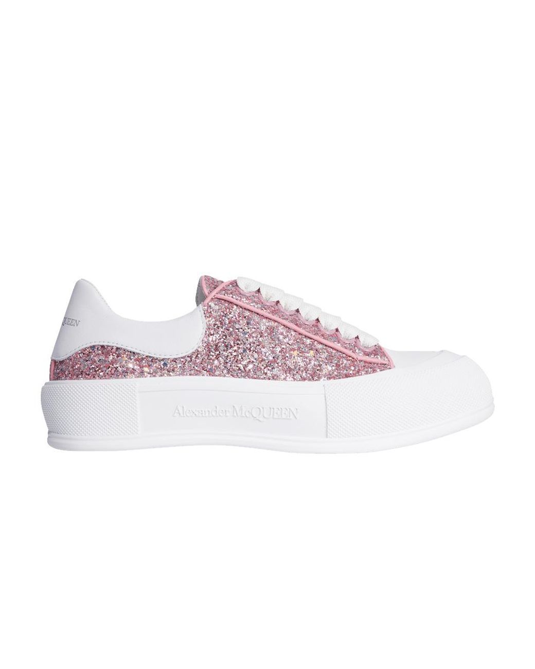 Alexander McQueen Deck Plimsoll Low 'rose Gold Reflective Glitter' in