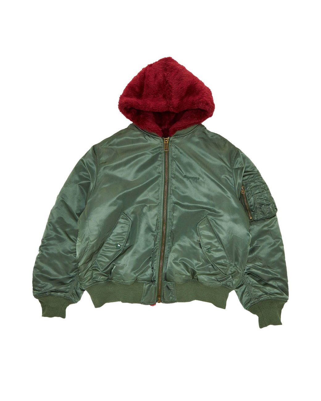 Supreme Faux Fur Reversible Ma-1 'olive' in Green for Men | Lyst