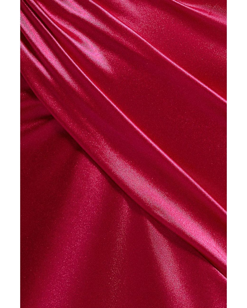 Goddiva Pink Halter Neck Front Split Satin Maxi Dress