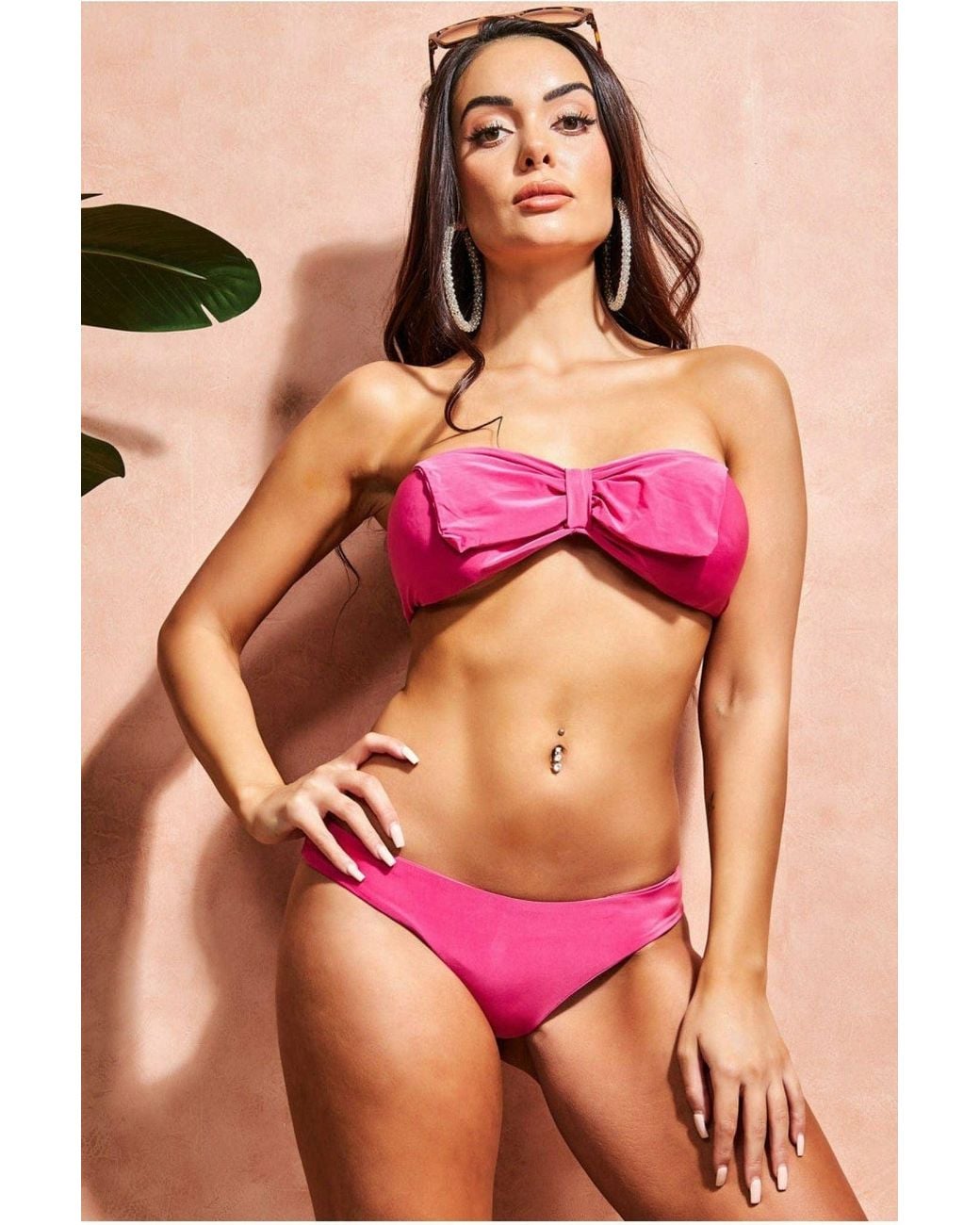 Goddiva Red Bow Detail Bikini