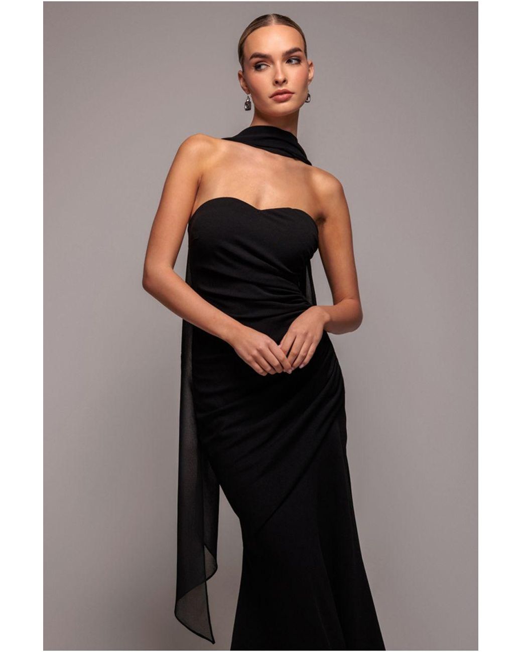 Goddiva Black Chiffon Scarf